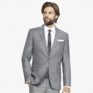 Men's Gray Express Photographer Suit Fitted  (Pants and Blazer) Size 32/…